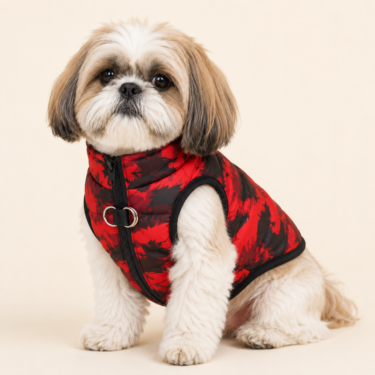 Chaleco Acolchado de Invierno para Perros | Abrigo Cálido con Anilla para Correa